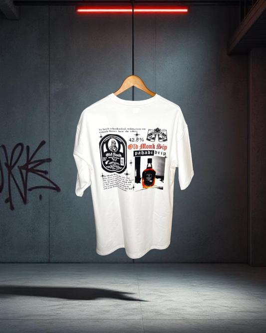 Old Monk Sip – Pahadi Drip Edition Tee
